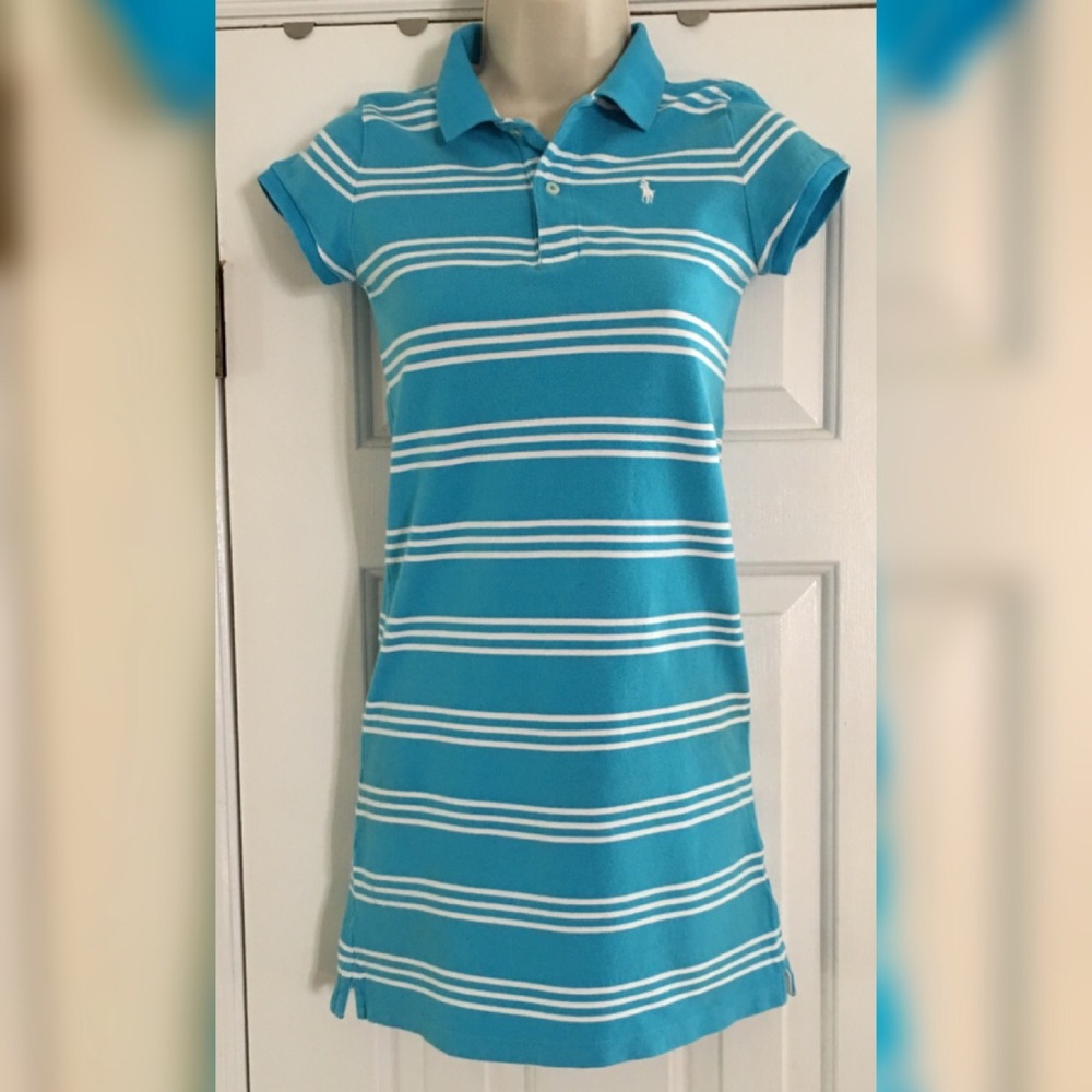 Ralph Lauren Girl lite Blue/White size12/14 Dress
